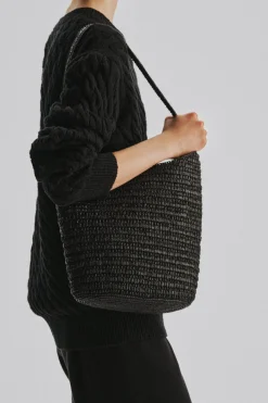 Alma Shoulder Raffia Bag